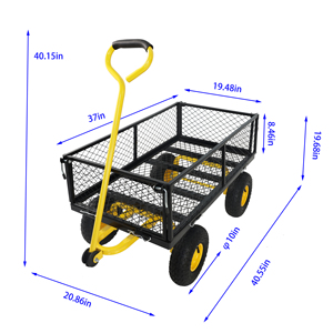 हम स्टॉक वैगन कार्ट गार्डन ट्रक, आसान फायरवुड परिवहन के लिए भारी शुल्क गाड़ी, पोर्टेबल और टिकाऊ उपयोगिता वैगन - Product Image 6