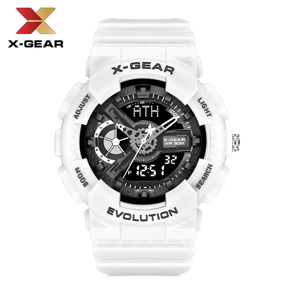 X-GEAR ผู้หญิง LED นาฬิกาดิจิตอลที่มีสีสันเรืองแสงด้วยสายนาฬิกาซิลิโคน