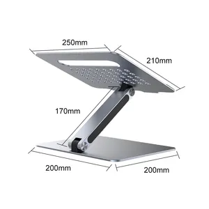 Multi porta OEM altura extensão dock station alumínio laptop stand dobrável com 100w pd porta de carregamento