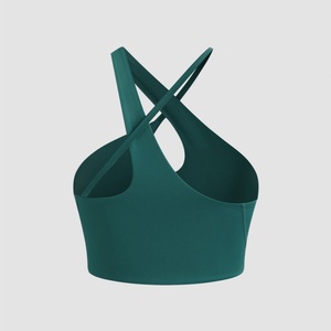 Women's Breathable Sexy Sport <b>Bra</b> Wholesale Custom Sublimation Cross Halter <b>Removable</b> <b>Pads</b> Gym Fitness Crop Tank Top for Printed - Product Image 5