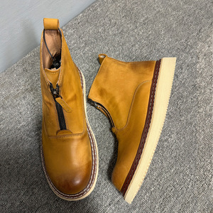 Botas de Motocicleta para Hombre, Elegantes Botas de Cuero Nuevas para Caminar por la Calle, Estilo Casual, Botas Retro de Alta Calidad hasta el Tobillo - Product Image 2