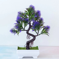 Petit arbre bonsaï artificiel réaliste en plastique vert, plantes en pot, ornements durables pour la décoration de la maison, hôtel