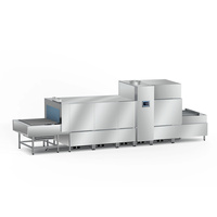 Lave-vaisselle haut de gamme grande capacité en acier inoxydable 304 certifié CE avec séchage à air chaud et stérilisation à l'eau chaude pour convoyeur automatique
