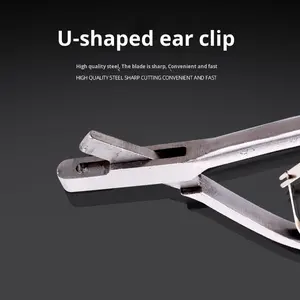 Alicates de muesca de oreja en forma de V en forma de U de acero inoxidable para cerdos, <span class=keywords><strong>granja</strong></span> veterinaria, marcado de orejas, Clip de número, equipo de cría de animales - Product Image 4