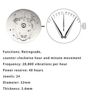 Movimiento Miyota Calibre 9015, Modificación de Mecanismo Doble Retrogrado, Modelos de Relojes Mecánicos Automáticos, Fabricante Personalizado JX15J - Product Image 2