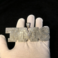 Colgante de Letra de Moissanita de Color GRA D de Plata de Ley 925 de 2 Pulgadas para Collar de Hombre, Joyería Hip Hop para Fiesta, Pasa Prueba de Diamante
