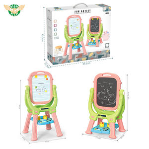 3 IN 1 tavole d'arte a doppia faccia regolabili IN altezza tavole da disegno cavalletto con sedia e gessetti giocattoli per ragazzi e ragazze regali di natale - Product Image 6