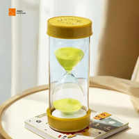 Vente chaude Kiwi Fruit Eau Verre Sablier Belle Forme Ronde Colorée avec Un Design Moderne pour la Cuisine ou Comme Cadeau OEM