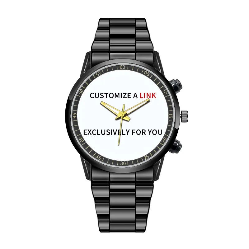 男性用の豪華なカスタムロゴOEMODM時計3ATM耐水性ステンレス鋼時計は少量の注文を受け入れます1pcダイヤルクォーツ時計
