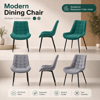 Moderner Luxus-Esszimmerstuhl aus Samt, Gesteppt und Abgesteppt, Tiefblaugrün, Designer-Komfortstuhl für Gewerbe, Hotel und Restaurant