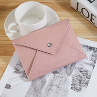 Dompet Amplop Wanita Bahan PU dengan Kancing, Desain Portabel untuk Penggunaan Sehari-hari & Hadiah, Tempat Kartu Serbaguna