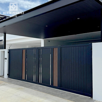 Portail de garage minimaliste en aluminium pour villas contemporaines, montage facile, modélisation 3D, finition thermolaquée, design écologique