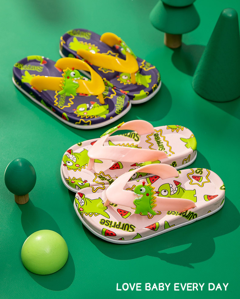 Children's Flip-flops Slippers Kids Cartoon Non-slip Printed Flipflops for Boys and Girls