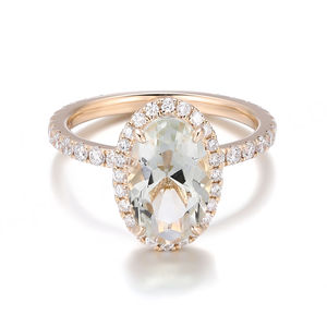 Anillos de Joyería Fina con Piedras Preciosas Cultivadas en Laboratorio de 3.2ct, Ovaladas, Oro de 18K, 14K, 10K, Diamantes Certificados por GRC, Joyería Personalizada Hecha a Mano, Anillos de Compromiso - Product Image 2