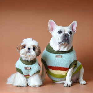 Pull pour chien en mélange de cachemire et de laine, chaud et luxueux, imprimé sur mesure, col roulé, écologique, vêtements d'hiver pour animaux de compagnie - Product Image 3