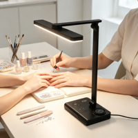 360 ° Lampe de bureau LED rotative et pliable, lumière de lecture multifonctionnelle à intensité réglable par touche intelligente pour la protection des yeux des étudiants