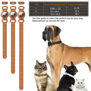 Collar <span class=keywords><strong>de</strong></span> cuero ajustable para perros, accesorios para mascotas, rastreador GPS, <span class=keywords><strong>Airtag</strong></span> - Product Image 5