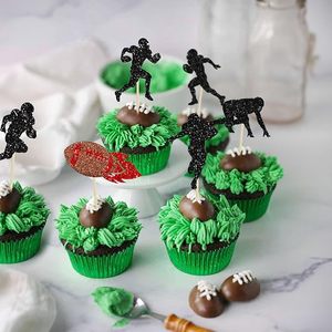 Décorations de cupcakes sur le thème du rugby, joueurs de football, pour fête prénatale, anniversaire d'enfants, thème sportif - Product Image 2