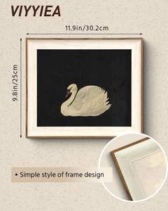 VIYYIEA Stampa su Tela con Cornice <span class=keywords><strong>Vintage</strong></span> di Cigno, Arte Murale per Soggiorno e Bagno, Decorazione Casa Cina 12Lx10W - Product Image 3