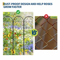 Treillis de jardin en métal pour plantes grimpantes, support en fer avec crochets de suspension pour roses et tomates – Vente en gros
