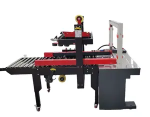 Adhesive Tape Paper Box Case Auto Carton Sealer Sealing Packing Machine with Strapping Machine Optional