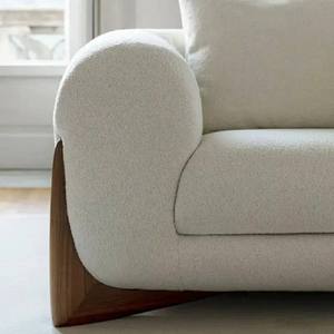 Ensemble de canapés modernes scandinaves nordiques en tissu bouclé sherpa blanc, meubles de salon - Product Image 6