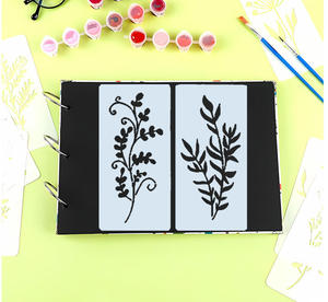 Plantilla Reutilizable de Flores de PET para Pintar, Plantilla de Plantas Silvestres para Arte Mural DIY, Decoración de Muebles de Madera y Manualidades - Product Image 3