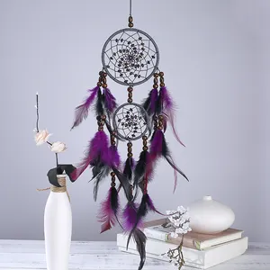 Bohemian Handmade Purple Dream catcher wall Hanging Decor for livingroom bedroom Vintage wind chimes