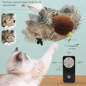 Oplaadbare Elektrische Simulatie Klappende Vleugels Tjilpen Pluche Vogel Afstandsbediening Speelgoed Kat Huisdier Interactief Beweging Speelgoed - Product Image 1