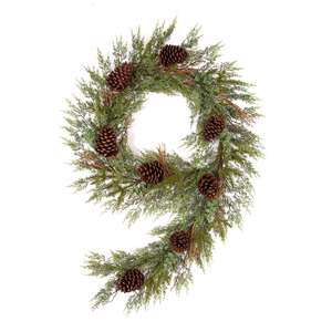 UMIND屋内および屋外の家の装飾のための環境に優しい松のナットが付いている新しい到着の緑の人工的なクリスマスのガーランド - Product Image 1