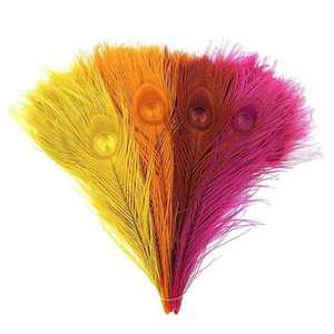 Magnifiques Plumes de Paon Indiennes Teintes et Lavées pour Costumes de Mariage, Artisanat, Bricolage et Spectacles Festifs - Product Image 3