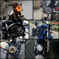 Phares de voiture ronds à LED de 7 pouces, faisceau haut/bas, DRL, yeux d'ange, lumières LED pour moto, phare de 7 pouces pour Jeep Wrangler JK, accessoires