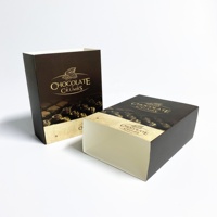 Boîte en papier d'art personnalisée avec petite enveloppe en feuille d'or, emballage personnalisé pour barres chocolatées, emballage alimentaire imprimé sur mesure