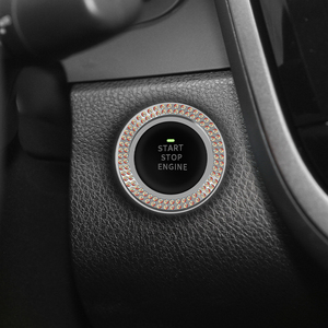 Car Bling <strong>Crystal</strong> Rhinestone Engine Start Ring Decals Car Push Start Button Cover Sticker Key Ignition <strong>Knob</strong> Bling Ring - Product Image 5