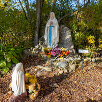 Statue de Vierge Marie en Marbre Blanc de Grande Taille Décoration Extérieure pour Église Catholique Notre Dame Sculpture TRFK-MCM052