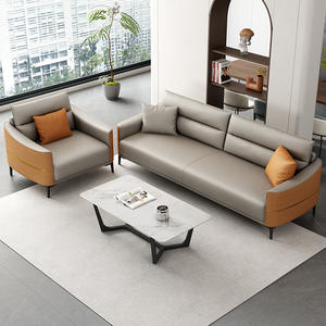 Ensemble de canapés de bureau Saint-Lee en cuir PU, éponge haute densité, meubles durables pour réunions et réceptions - Product Image 1