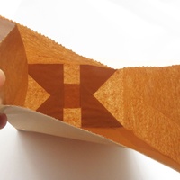 Sac en papier kraft biodégradable résistant à la chaleur avec poignée, personnalisé avec le logo Wenpack, pour la cuisson au four, les frites et les aliments rapides, résistant à la graisse