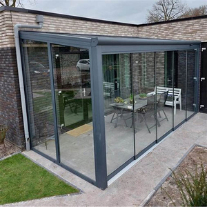 Véranda moderne minimaliste en alliage d'aluminium personnalisable pour villa, jardin, cour, parc, espace de loisirs en plein air - Product Image 2