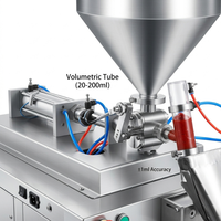 Machine d'emballage verticale automatique 200 ml pour pâtes, remplisseuse de sachets liquides à scellage 3 côtés, ensacheuse de ketchup à piston pneumatique haute précision