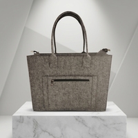 Sac fourre-tout de week-end en feutre polyester couleur personnalisée avec poignée pliable et organisateur de rangement – Durable et léger