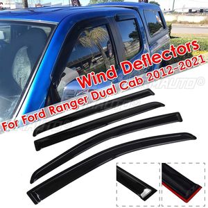 4PCS Car <b>Window</b> Wind Deflectors Tinted for Ford Ranger Dual Cab 2012-2021 Shelters <b>Window</b> Visor Rain Guard Vent Sun <b>Shade</b> - Product Image 1