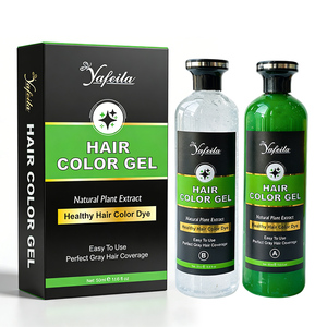 Gel colorant capillaire noir sans ammoniaque, couvrance 100% des cheveux gris, extrait de plantes naturelles, <span class=keywords><strong>coloration</strong></span> capillaire noire longue durée pour hommes et femmes - Product Image 6