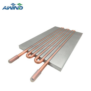 Bloc de refroidissement à eau en aluminium 240mm 250mm, plaque froide à tubes en <span class=keywords><strong>cuivre</strong></span> pour refroidissement liquide, radiateur à enroulement 45mm - Product Image 1