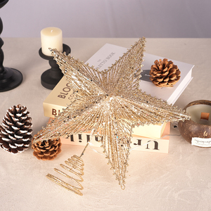 Étoile de Noël pour le sommet de l'arbre, étoile à cinq branches, décorations lumineuses suspendues - Product Image 4