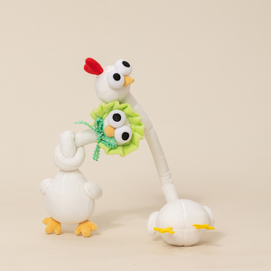 Pequeño muñeco de peluche de cuello largo de fibra de poliéster, diseño de huevo de animal, estilo raro y abstracto, colgante para bolso, accesorio divertido, regalo, 40 CM - Product Image 2