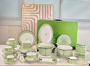 Service de table en céramique 58 pièces style <span class=keywords><strong>moderne</strong></span> Série Swan, <span class=keywords><strong>ensemble</strong></span> de <span class=keywords><strong>vaisselle</strong></span> en porcelaine fine, cadeau de déménagement, directement de l'usine - Product Image 2
