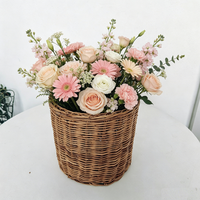 Panier à plantes en rotin vintage écologique HF0240 avec poignées, fait main, multi-usages, disponible en petites et grandes tailles