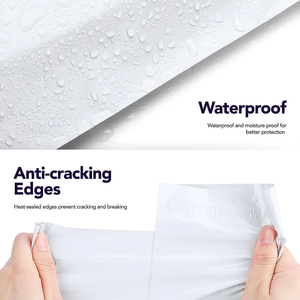 <b>White</b> Self-Adhesive PE Mailer <b>Envelopes</b> - Waterproof Tear-Proof Puncture-Resistant Shipping Bags with Reinforced Sea - Product Image 1