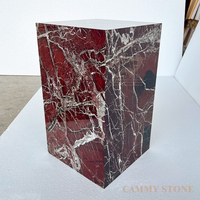 Table d'appoint cubique en marbre Rosa Levanto naturel luxueux Cammy Stone pour salon, chambre, cuisine, salle de bain, salle à manger, hôtel, etc.