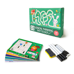 Libro <span class=keywords><strong>di</strong></span> Allenamento Cancellabile per Bambini, Esercizi <span class=keywords><strong>di</strong></span> Controllo della Penna, Libro Punti a Punti per lo Sviluppo del Pensiero Logico per Bambini dell'Asilo - Product Image 1